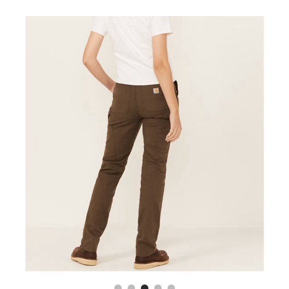 Carhartt Rugged Flex Loose Fit Canvas Work Pants Womens Size 4 Short BN2080 BRN - Picture 2 of 12